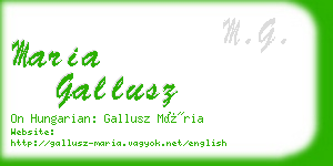 maria gallusz business card